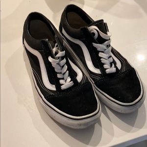 Vans black and white shoe